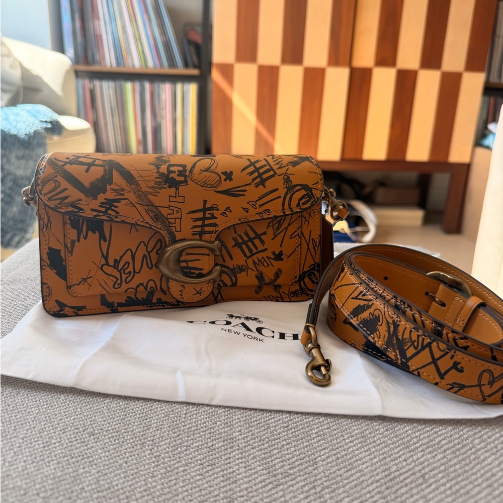 Coach Tabby 20 Ochre with Graffiti Print Brass Hardware